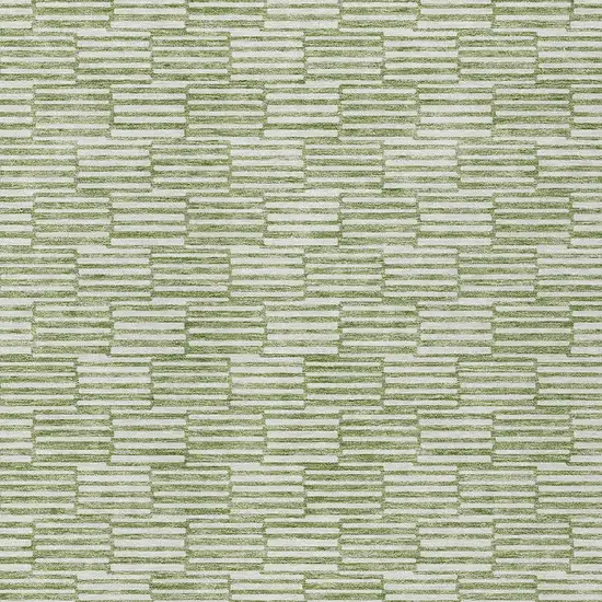 Green And Ivory Geometric Washable Indoor Outdoor Area Rug Photo 6