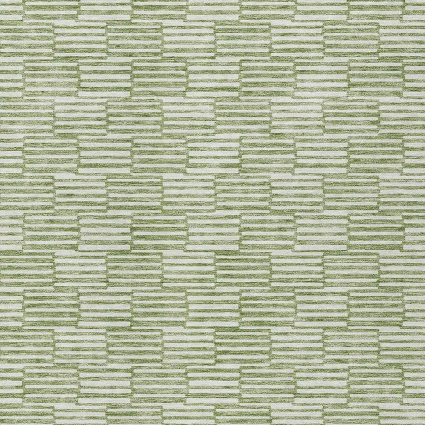 Green And Ivory Geometric Washable Indoor Outdoor Area Rug Photo 6