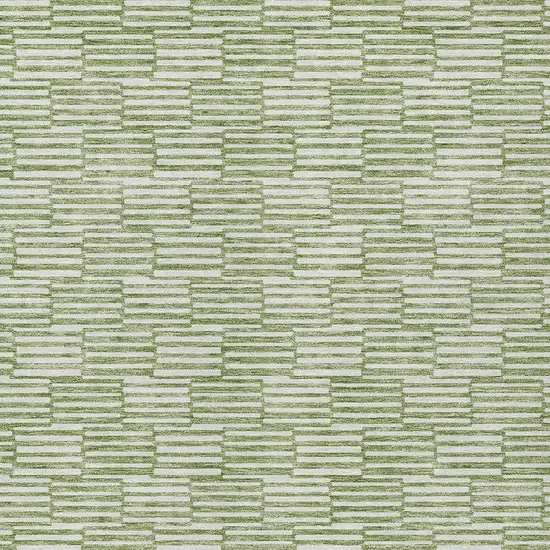 Green And Ivory Geometric Washable Indoor Outdoor Area Rug Photo 6