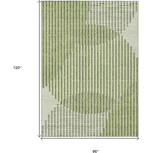 Photo of Green And Ivory Geometric Washable Indoor Outdoor Area Rug
