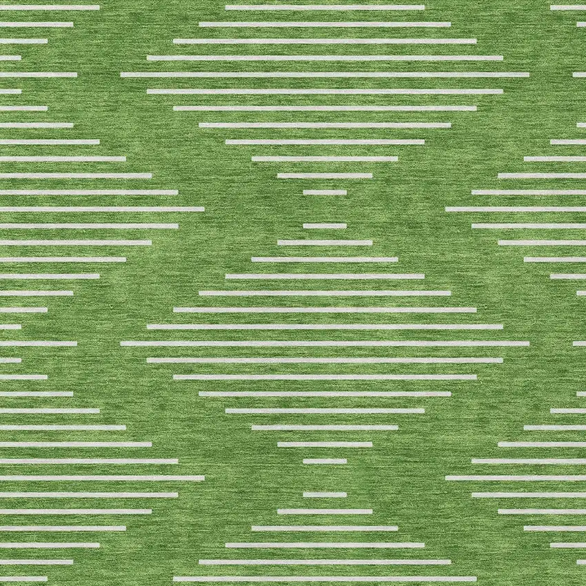 Green And Ivory Geometric Washable Indoor Outdoor Area Rug Photo 6