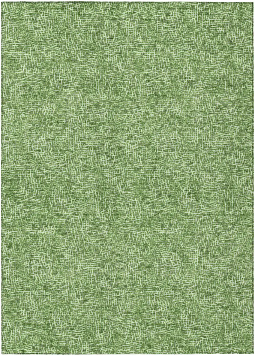 Green And Ivory Geometric Washable Indoor Outdoor Area Rug Photo 2
