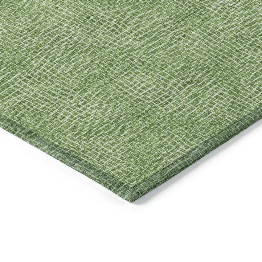 Green And Ivory Geometric Washable Indoor Outdoor Area Rug Photo 4