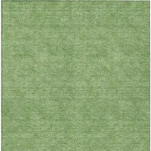 Photo of Green And Ivory Geometric Washable Indoor Outdoor Area Rug