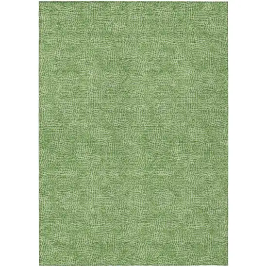 Green And Ivory Geometric Washable Indoor Outdoor Area Rug Photo 2