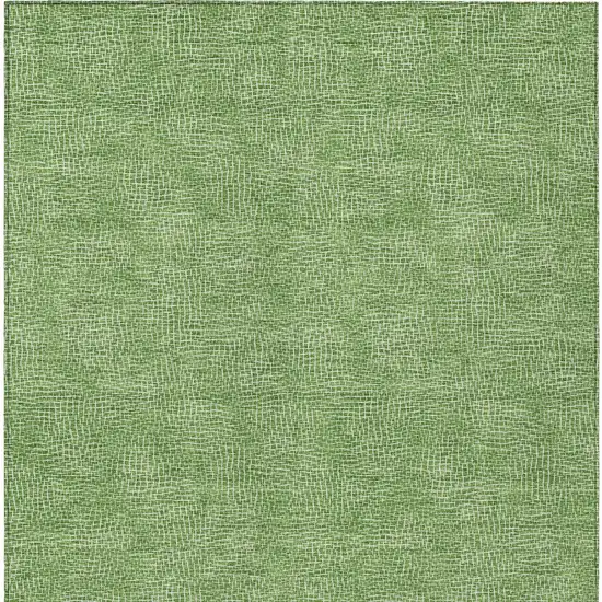 Green And Ivory Geometric Washable Indoor Outdoor Area Rug Photo 6