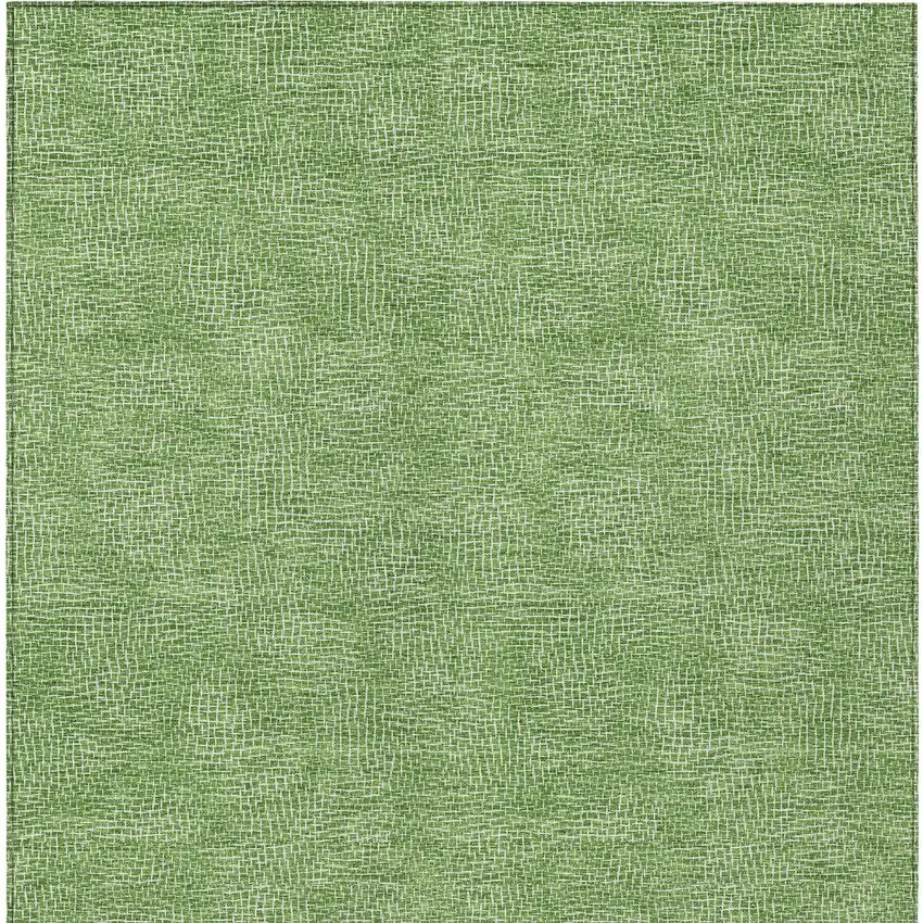 Green And Ivory Geometric Washable Indoor Outdoor Area Rug Photo 6
