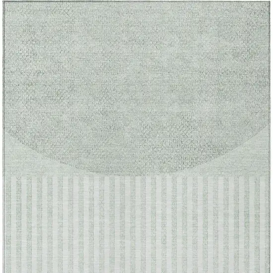 Green And Ivory Geometric Washable Indoor Outdoor Area Rug Photo 5