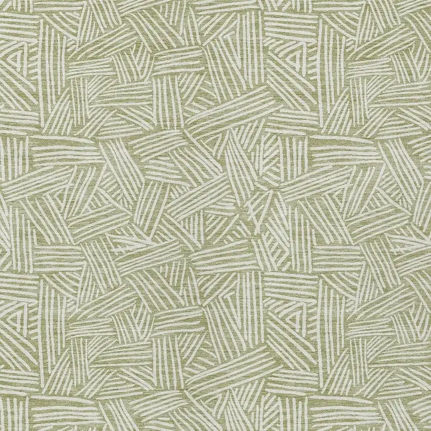 Green And Ivory Geometric Washable Indoor Outdoor Area Rug Photo 5