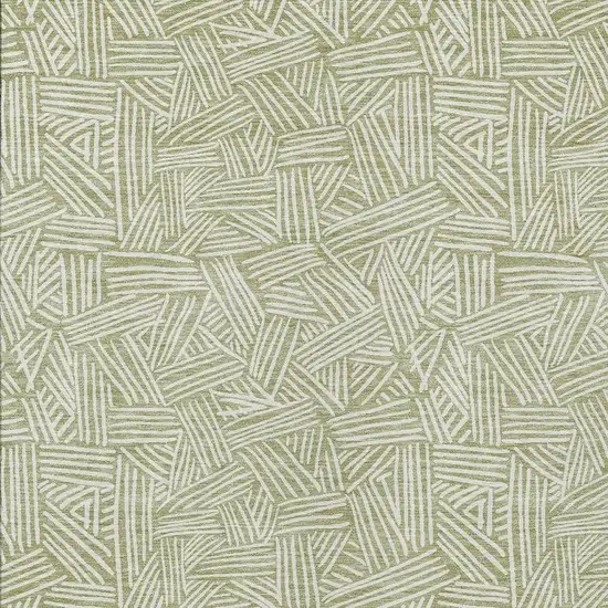 Green And Ivory Geometric Washable Indoor Outdoor Area Rug Photo 3