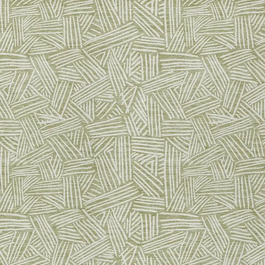 Green And Ivory Geometric Washable Indoor Outdoor Area Rug Photo 5