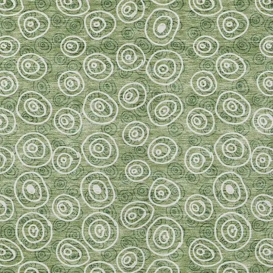 Green And Ivory Geometric Washable Indoor Outdoor Area Rug Photo 4