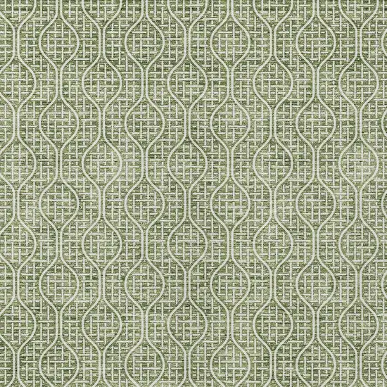 Green And Ivory Geometric Washable Indoor Outdoor Area Rug Photo 6