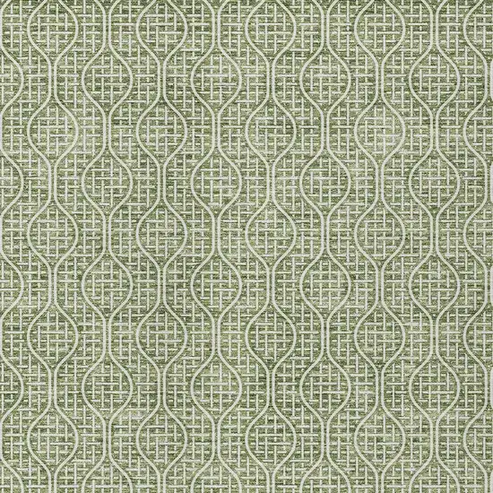 Green And Ivory Geometric Washable Indoor Outdoor Area Rug Photo 6