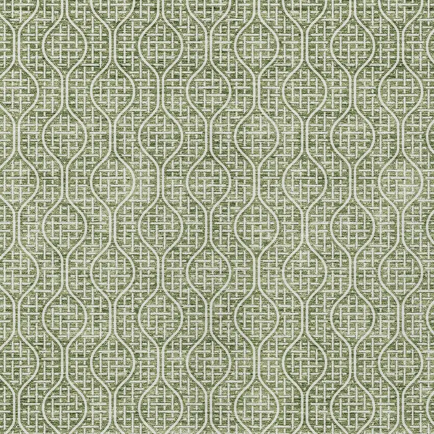 Green And Ivory Geometric Washable Indoor Outdoor Area Rug Photo 6