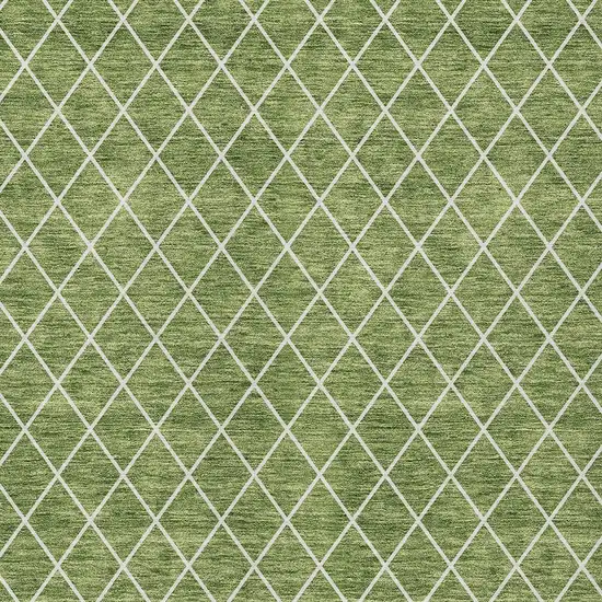 Green And Ivory Geometric Washable Indoor Outdoor Area Rug Photo 6