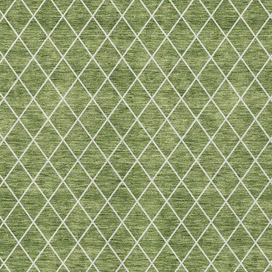 Green And Ivory Geometric Washable Indoor Outdoor Area Rug Photo 6