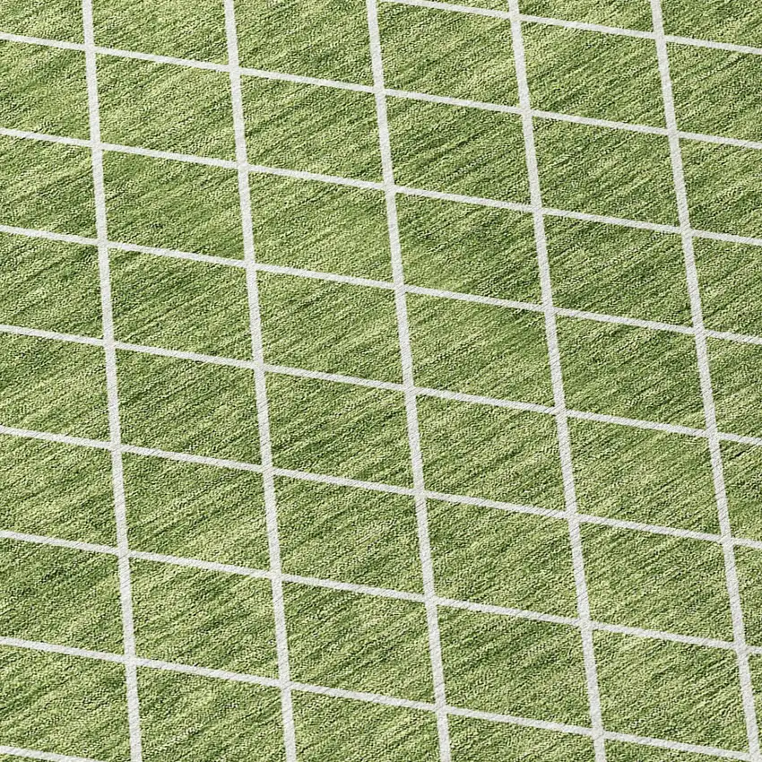 Green And Ivory Geometric Washable Indoor Outdoor Area Rug Photo 5