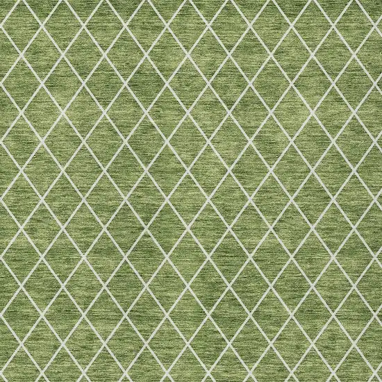Green And Ivory Geometric Washable Indoor Outdoor Area Rug Photo 6