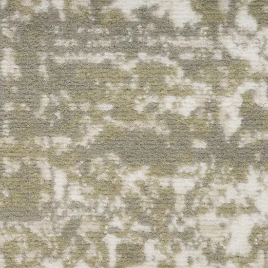 Green And Ivory Medallion Distressed Area Rug Photo 2