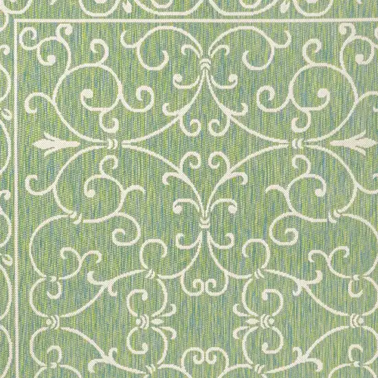 Green And Ivory Medallion Indoor Outdoor Area Rug Photo 2