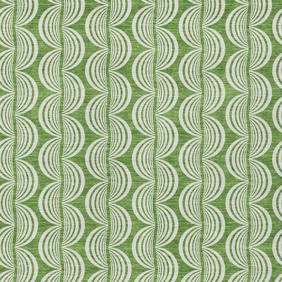 Green And Ivory Ogee Washable Indoor Outdoor Area Rug Photo 5