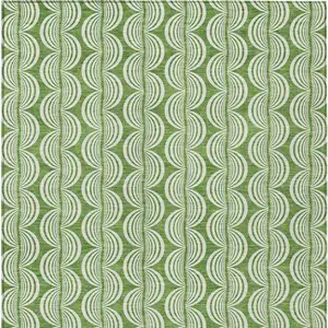Photo of Green And Ivory Ogee Washable Indoor Outdoor Area Rug