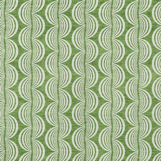 Green And Ivory Ogee Washable Indoor Outdoor Area Rug Photo 5