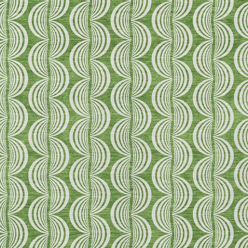 Green And Ivory Ogee Washable Indoor Outdoor Area Rug Photo 5