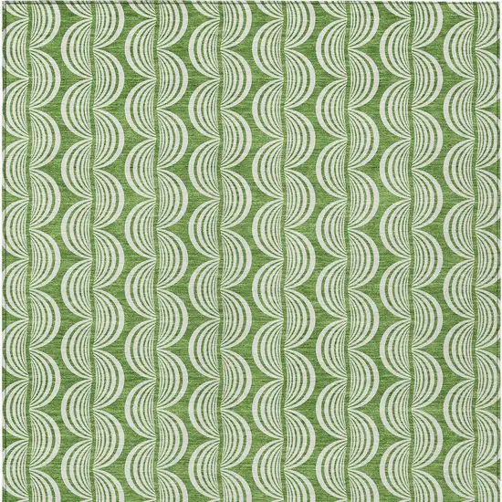 Green And Ivory Ogee Washable Indoor Outdoor Area Rug Photo 5