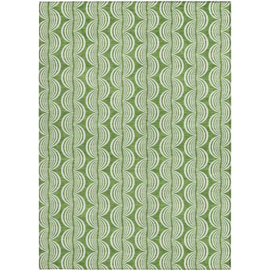 Green And Ivory Ogee Washable Indoor Outdoor Area Rug Photo 5