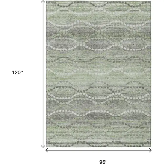 Green And Ivory Ogee Washable Indoor Outdoor Area Rug Photo 8
