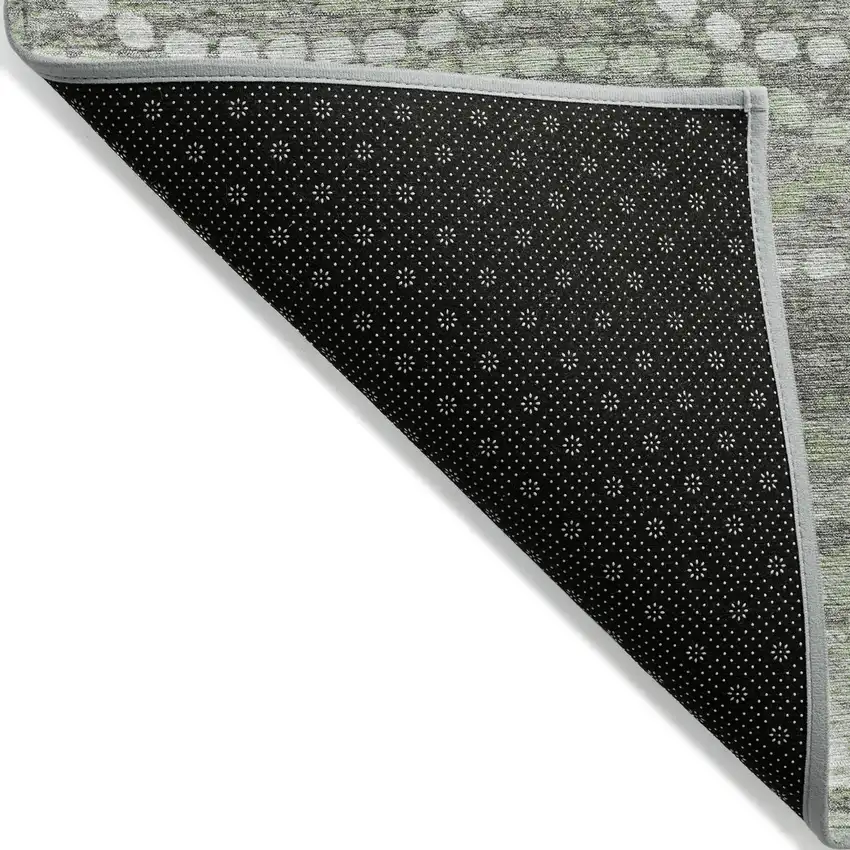 Green And Ivory Ogee Washable Indoor Outdoor Area Rug Photo 6