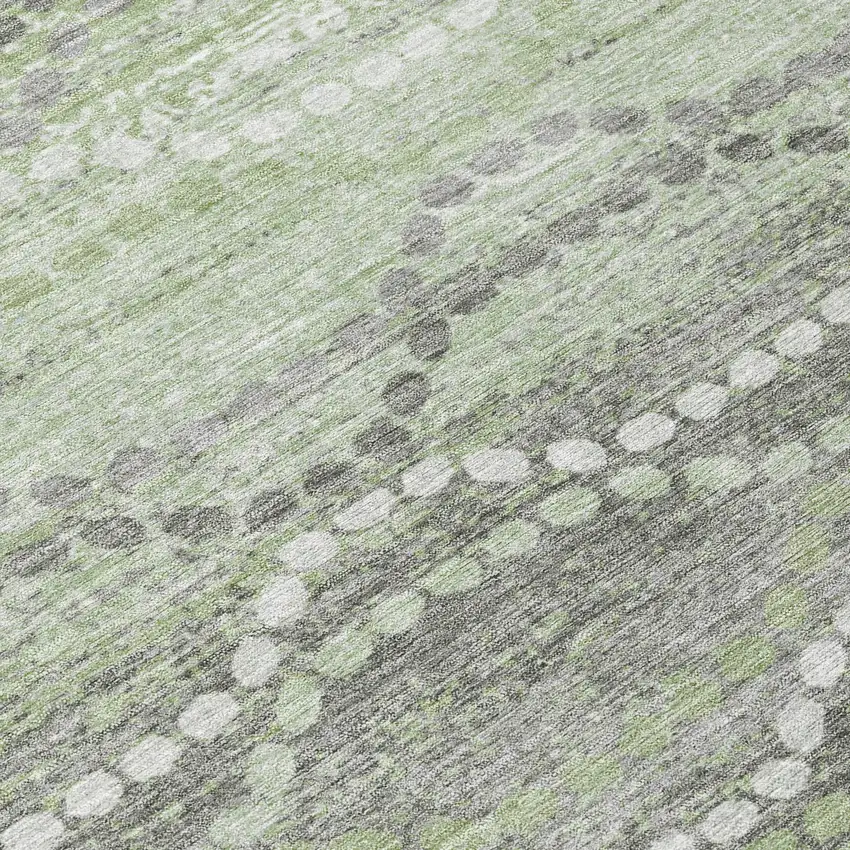 Green And Ivory Ogee Washable Indoor Outdoor Area Rug Photo 7