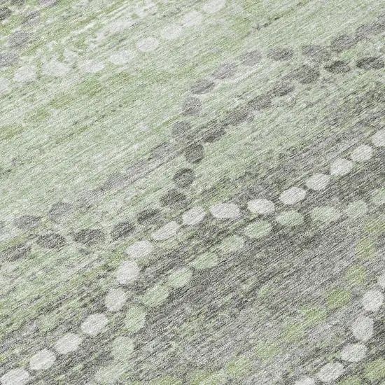 Green And Ivory Ogee Washable Indoor Outdoor Area Rug Photo 8