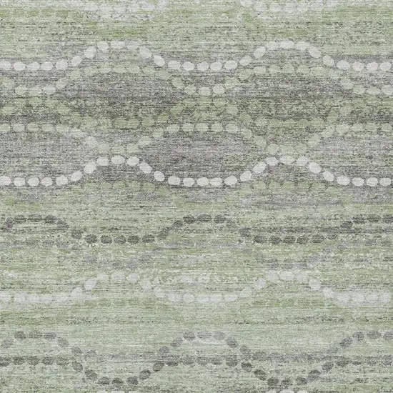 Green And Ivory Ogee Washable Indoor Outdoor Area Rug Photo 6