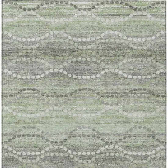 Green And Ivory Ogee Washable Indoor Outdoor Area Rug Photo 4