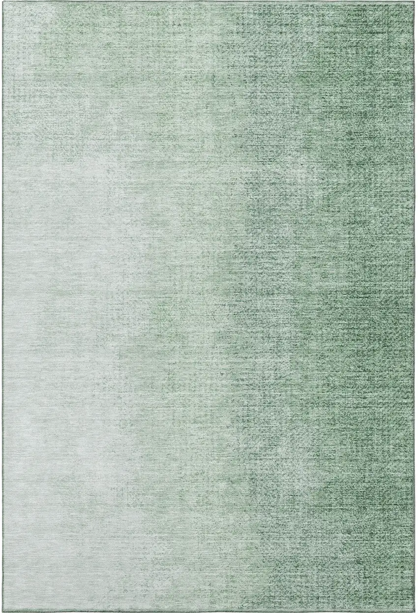 Green And Ivory Ombre Washable Area Rug With UV Protection Photo 4