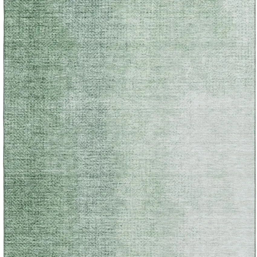 Green And Ivory Ombre Washable Area Rug With UV Protection Photo 3