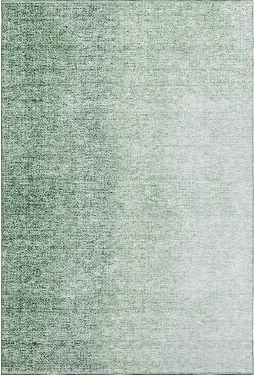 Green And Ivory Ombre Washable Area Rug With UV Protection Photo 1