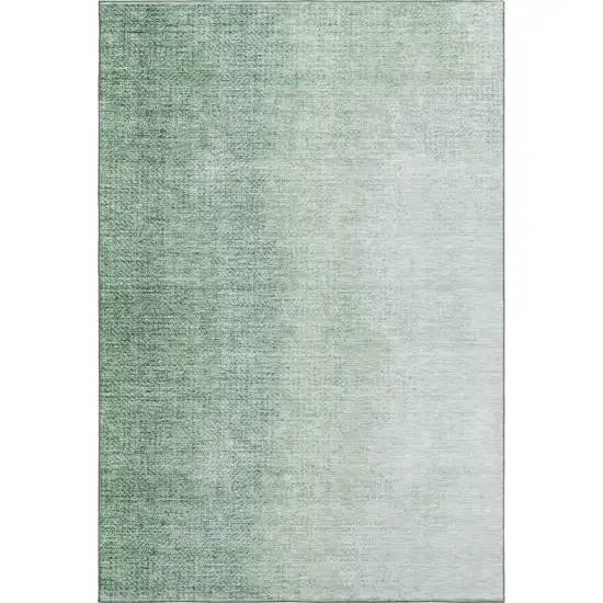 Green And Ivory Ombre Washable Area Rug With UV Protection Photo 1