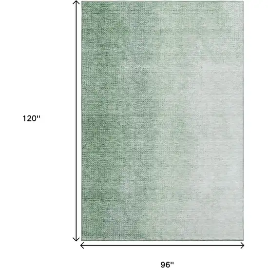 Green And Ivory Ombre Washable Area Rug With UV Protection Photo 3