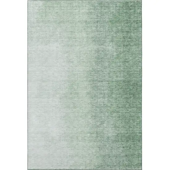 Green And Ivory Ombre Washable Area Rug With UV Protection Photo 4