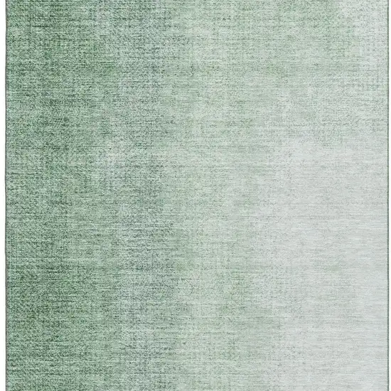 Green And Ivory Ombre Washable Area Rug With UV Protection Photo 4