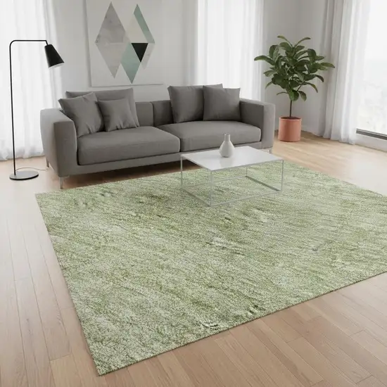Green And Ivory Ombre Washable Area Rug With UV Protection Photo 2