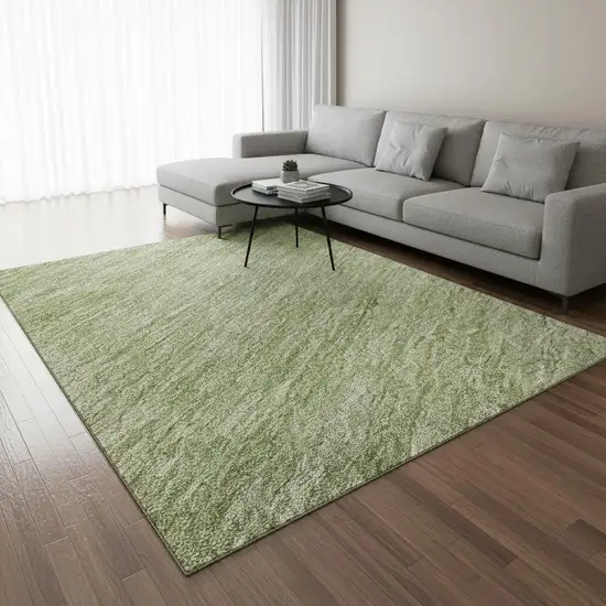 Green And Ivory Ombre Washable Area Rug With UV Protection Photo 1