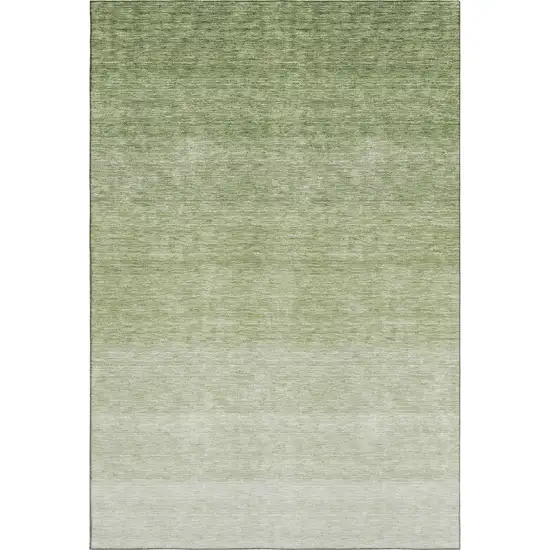 Green And Ivory Ombre Washable Area Rug With UV Protection Photo 5