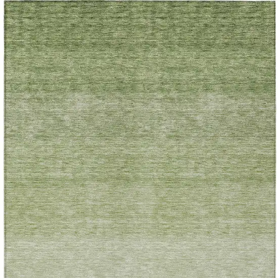 Green And Ivory Ombre Washable Indoor Outdoor Area Rug Photo 6