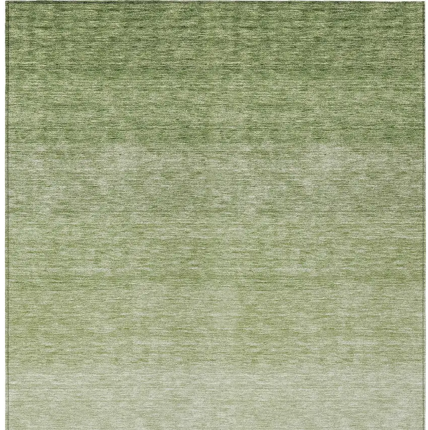 Green And Ivory Ombre Washable Indoor Outdoor Area Rug Photo 6