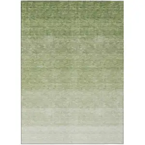 Photo of Green And Ivory Ombre Washable Indoor Outdoor Area Rug